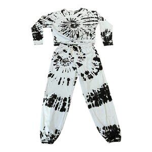 ELECTRIC & ROSE Tie Dye Jogger Lounge Pajama Set 100% Cotton Retails $306